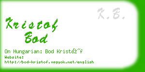 kristof bod business card